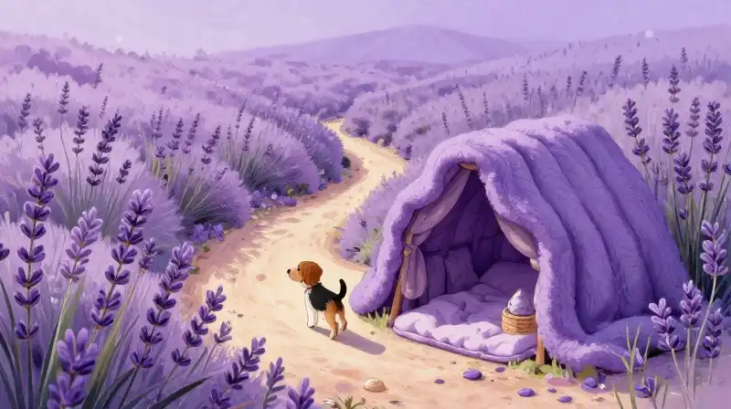Dog returning home in a comforting bedtime journey