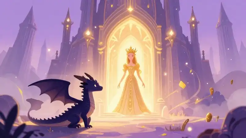 Drako reunites with Queen Seraphina in a magical purple enchanted valley