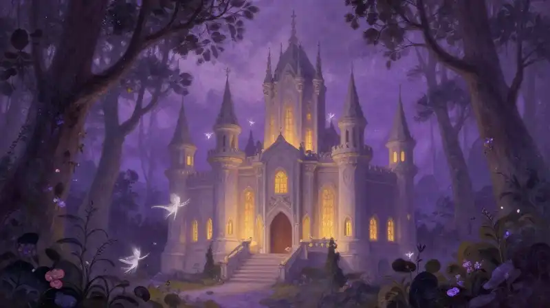 Sleeping palace protected by magic during enchanted slumber
