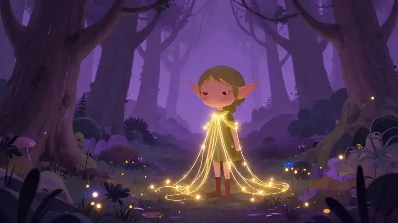 Whimsical illustration of an enchanted elf making a magical deal