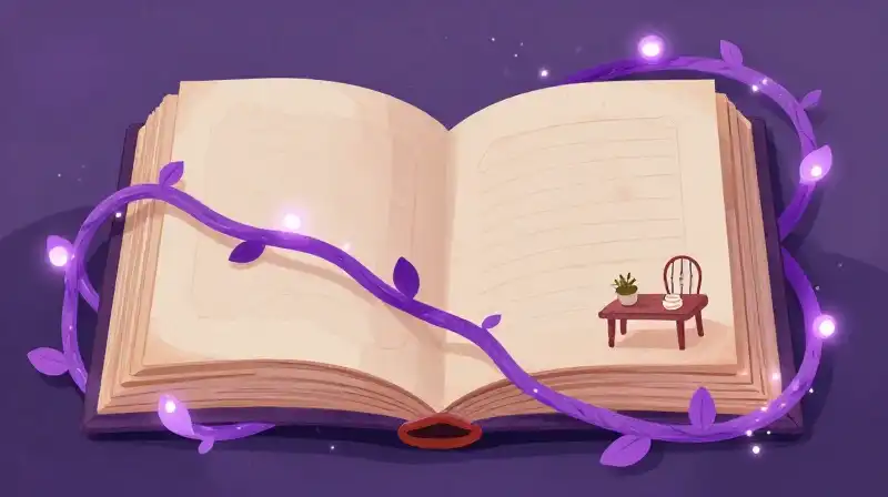 Storybook illustration of classic tales meeting modern magic