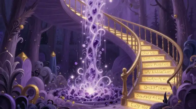 Transition between picture books and chapter books in magical purple