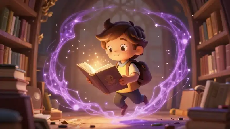 Child discovery magical storybook learning future