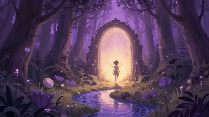 Faerie discovering the portal between human and faerie worlds