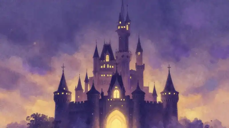 Iconic fairytale castle inspired by Neuschwanstein for childrens stories
