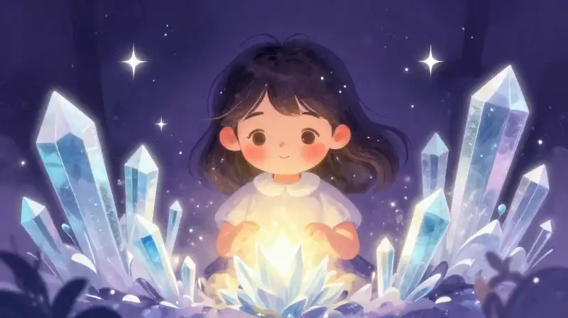 Innocent childs heart triumphs over frozen, magical landscape in a bedtime story