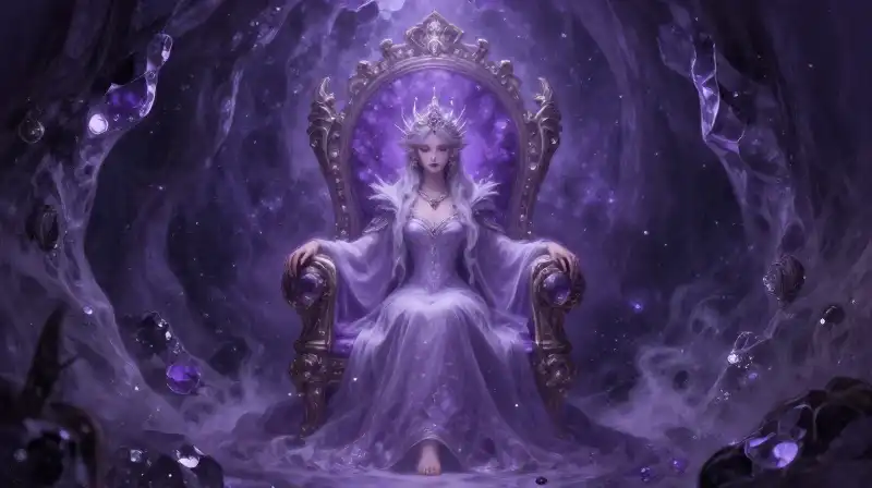 Queen Mab as a powerful, majestic fairy queen