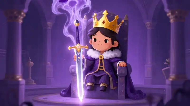 Boy receives magical sword symbolizing his right to rule