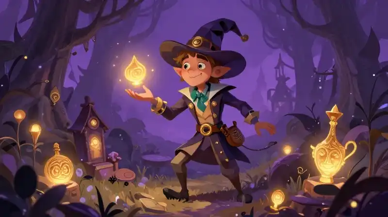 Global trickster variations in a whimsical storybook setting