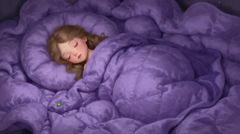 Princess resting on mattresses with a pea test