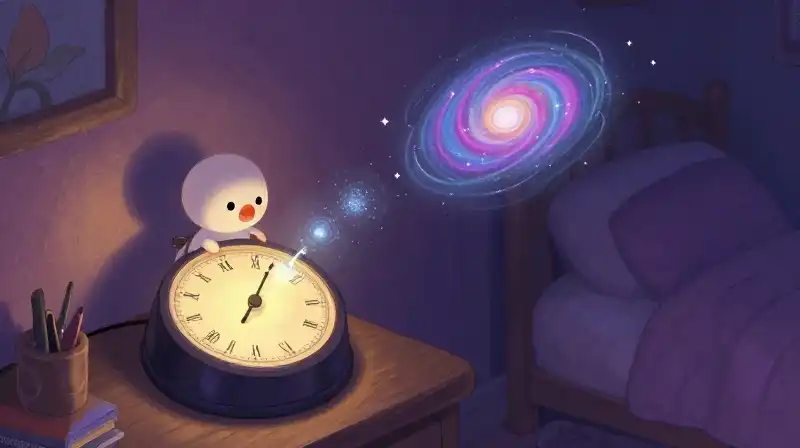 Whimsical illustration of calibrating playful bedtime absurdity for children