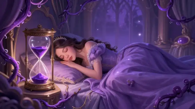 Princess sleeping as time gently expires