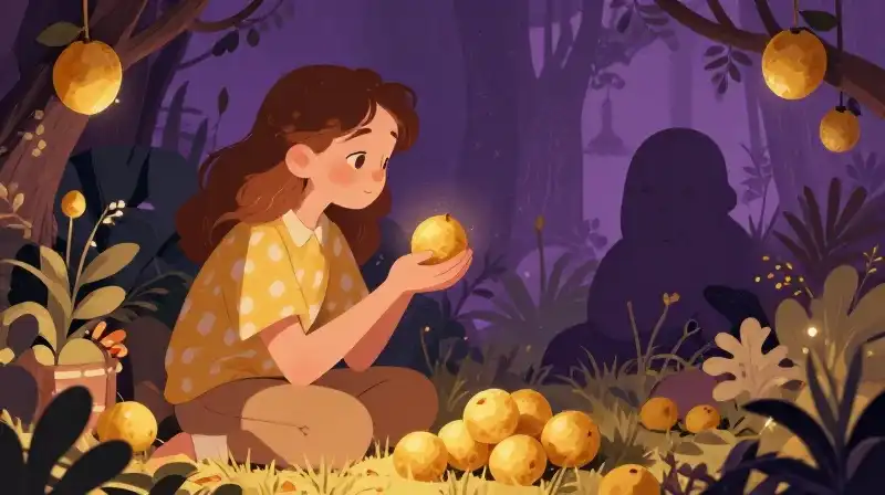 Childrens tale depicting moral choices and consequences in a whimsical garden